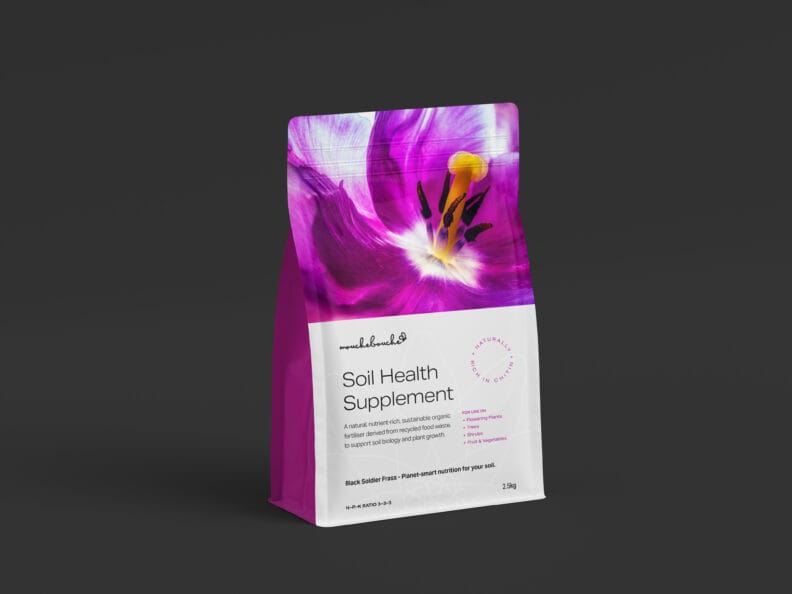 Purple packaging product photo for the Mouche Bouche product